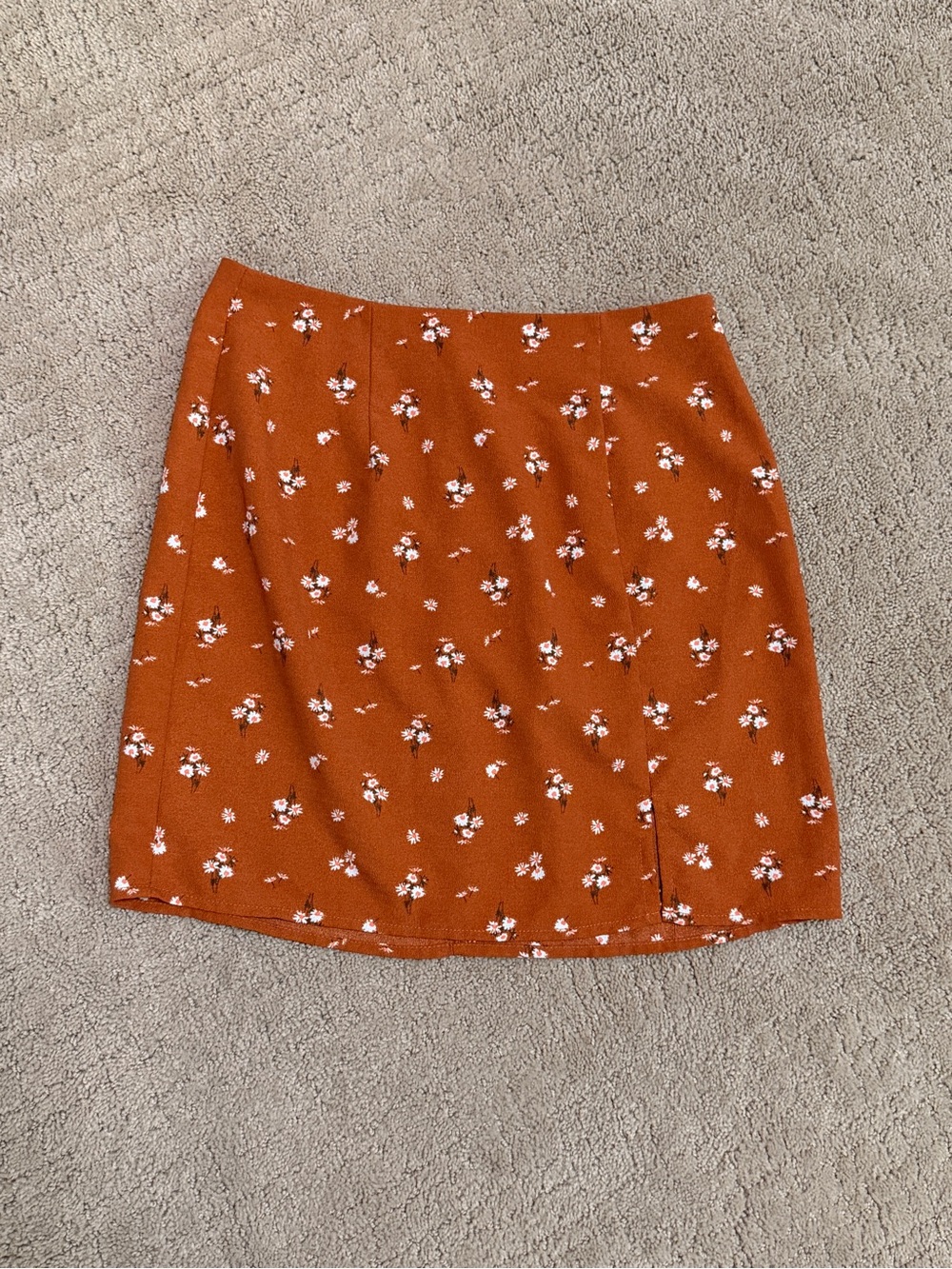 Aeropostale Rust Orange Floral Mini Skirt